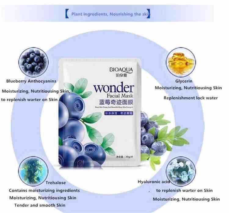 **พิเศษซื้อ 10 แถม1แผ่น ** มาส์กบลูเบอร์รี่ หน้าขาวกระจ่างใส ผิวเนียนนุ่มชุ่มชื้น ราคาสุดคุ้ม *สินค้าขายดี*