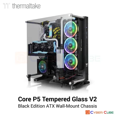 Thermaltake Core P5 TG V2 Black Edition ATX Wall-Mount Chassis (เคส) Case [ สอบถาม/เช็คสต็อกกับร้านค้า ] / OVSZ