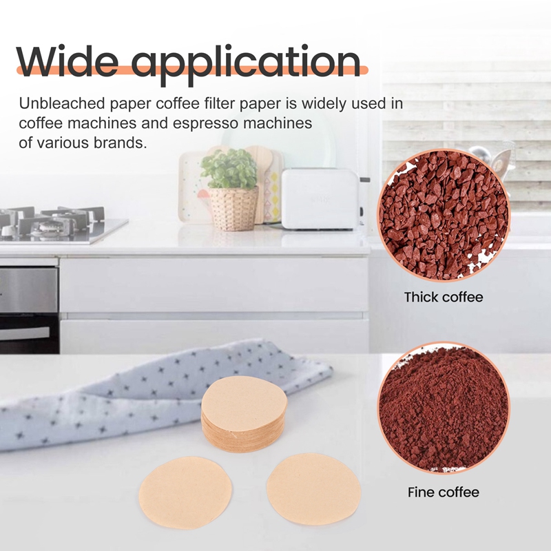 400 Pieces of Unbleached Paper Coffee Filter Round Replacement Coffee Filter Paper (2.3Inches in Diameter)