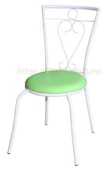 Inter Steel เก้าอี้กินข้าว วินเทจสไตล์ รุ่น พอลล่า โครงเหล็กกลมพ่นสีขาว vintage style dining chair Palla ( white frame )