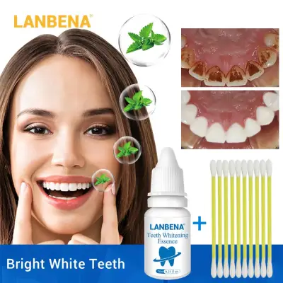 LANBENA เซรั่มฟอกฟันขาว เจลฟอกฟันขาว แก้ฟันเหลือง 10ml Teeth Whitening Essence Oral Hygiene Cleaning Eliminates Plaque Stains Teeth Whitening Tools Paste