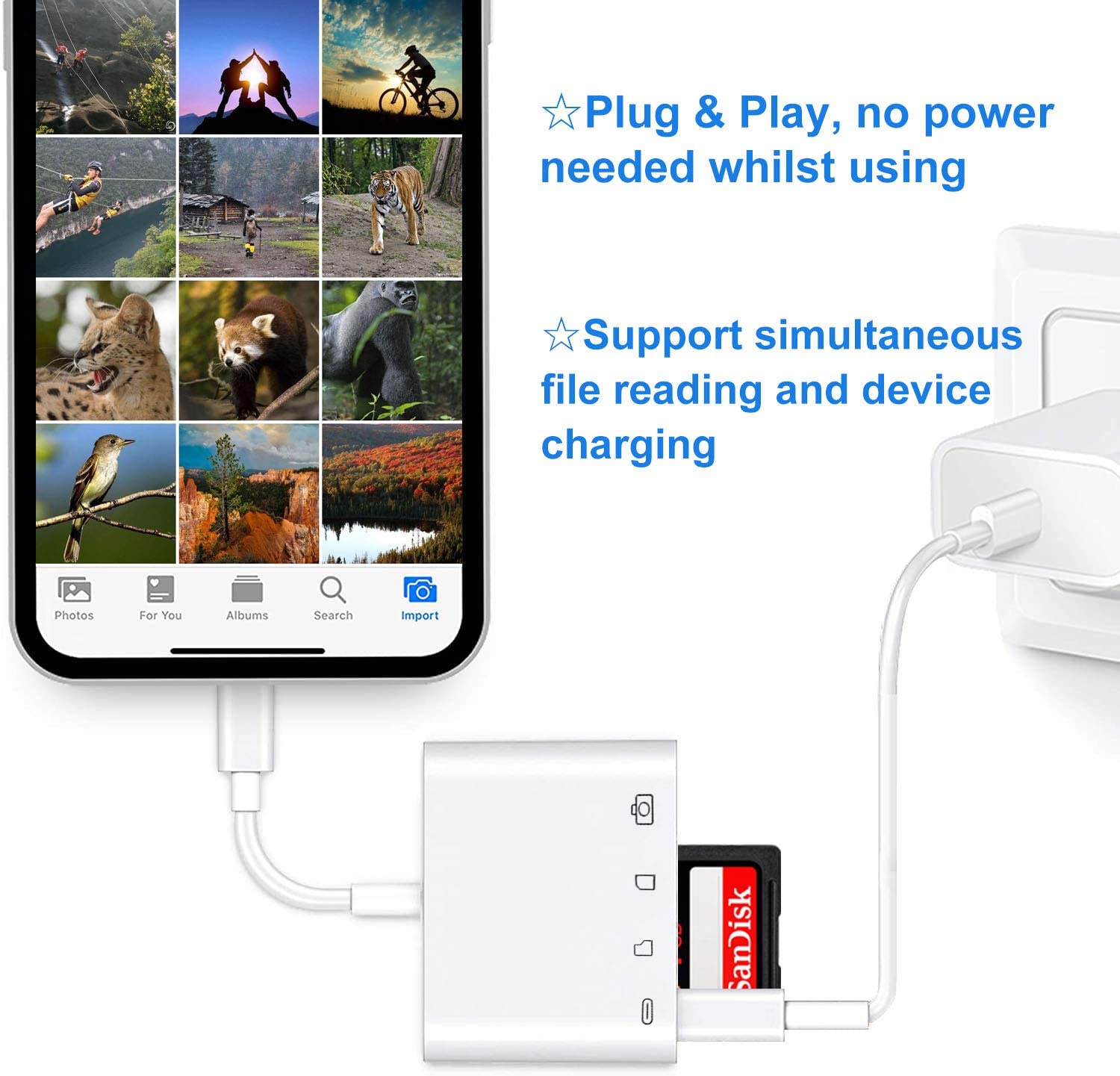 4 in 1 lightning to usb 3 camera adapter iphone ipad ipod touch