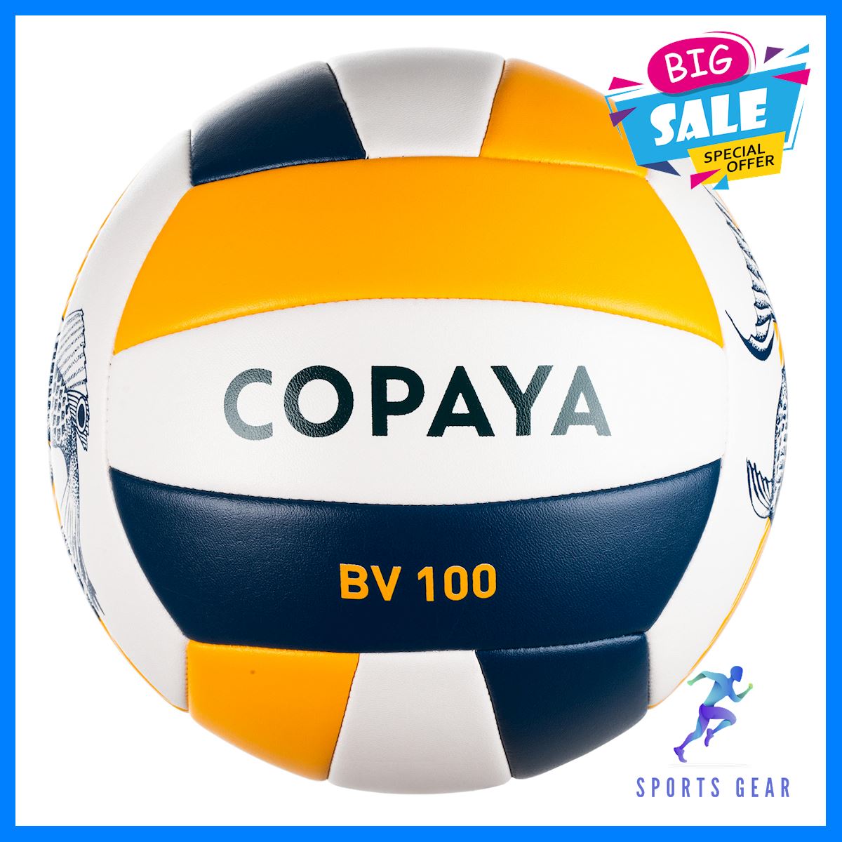 COPAYA วอลเลย์บอลชายหาด ลูกวอลเลย์บอล ลูกบอล ลูกวอลเลย์บอลชายหาด รุ่น BVBS100 (สีน้ำเงิน/เหลือง) Volleyball วอลเลย์ วอลเลย์บอล อุปกรณ์กีฬา