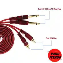 ภาพขนาดย่อของภาพหน้าปกสินค้าKaidi สายสัญญาณเสียง 6.35 Mono to 2RCA - 2MIC RCA-MIC Cable สายทองแดงแท้ (ความยาว 1.5, 3, 5 เมตร) จากร้าน kaidi it บน Lazada ภาพที่ 5