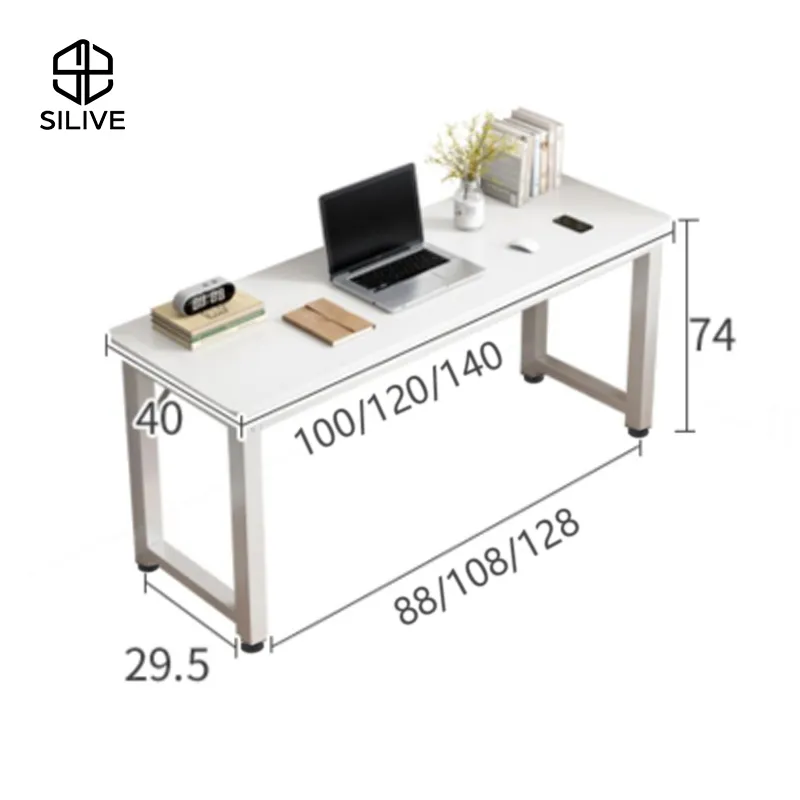 ภาพสินค้าSilive Shop สปอตสินค้า โต๊ะคอม มีขนาด 140*40*73 cm โต๊ะทำงาน โต๊ะอาหาร โต๊ะไม้ โต๊ะอ่านหนังสื ดีไซน์ สวยงาม  DN 05 จากร้าน Silive Shop บน Lazada ภาพที่ 8