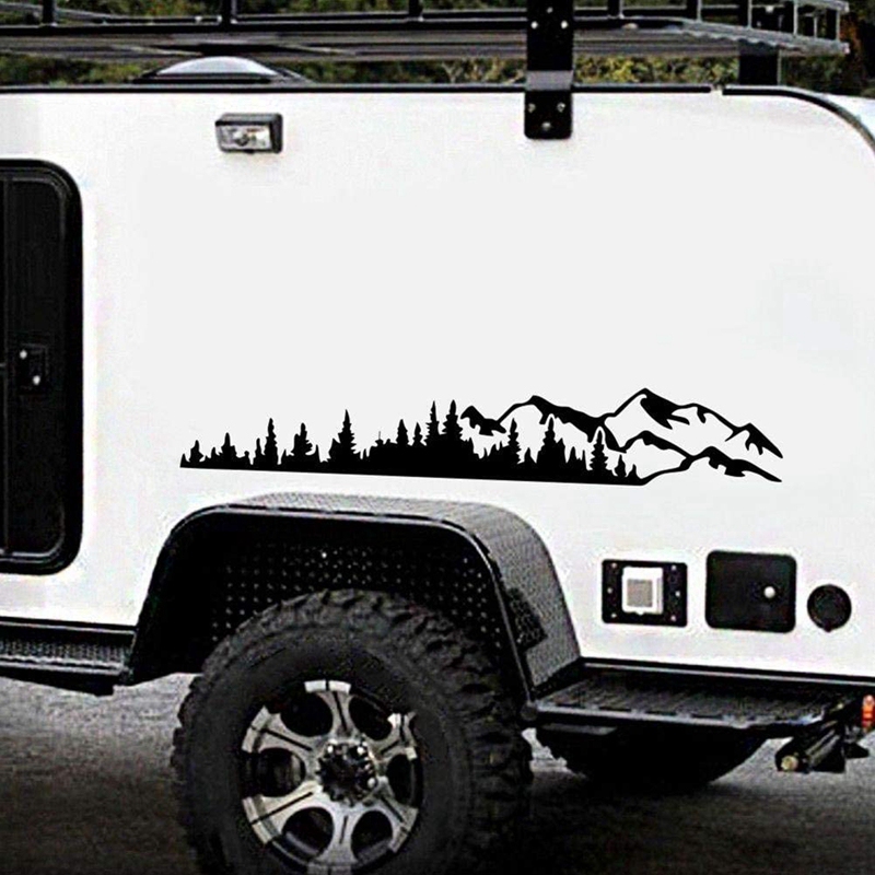 RV Motorhome Side Body Window Bumper Sticker Large Mountain Tree Decal ...