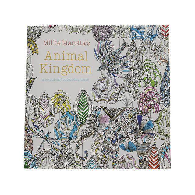 24 Pages English Animal Kingdom Graffiti Coloring Book Adult Children Drawing Sketch Coloring Book School Office Stationery -HE DAO