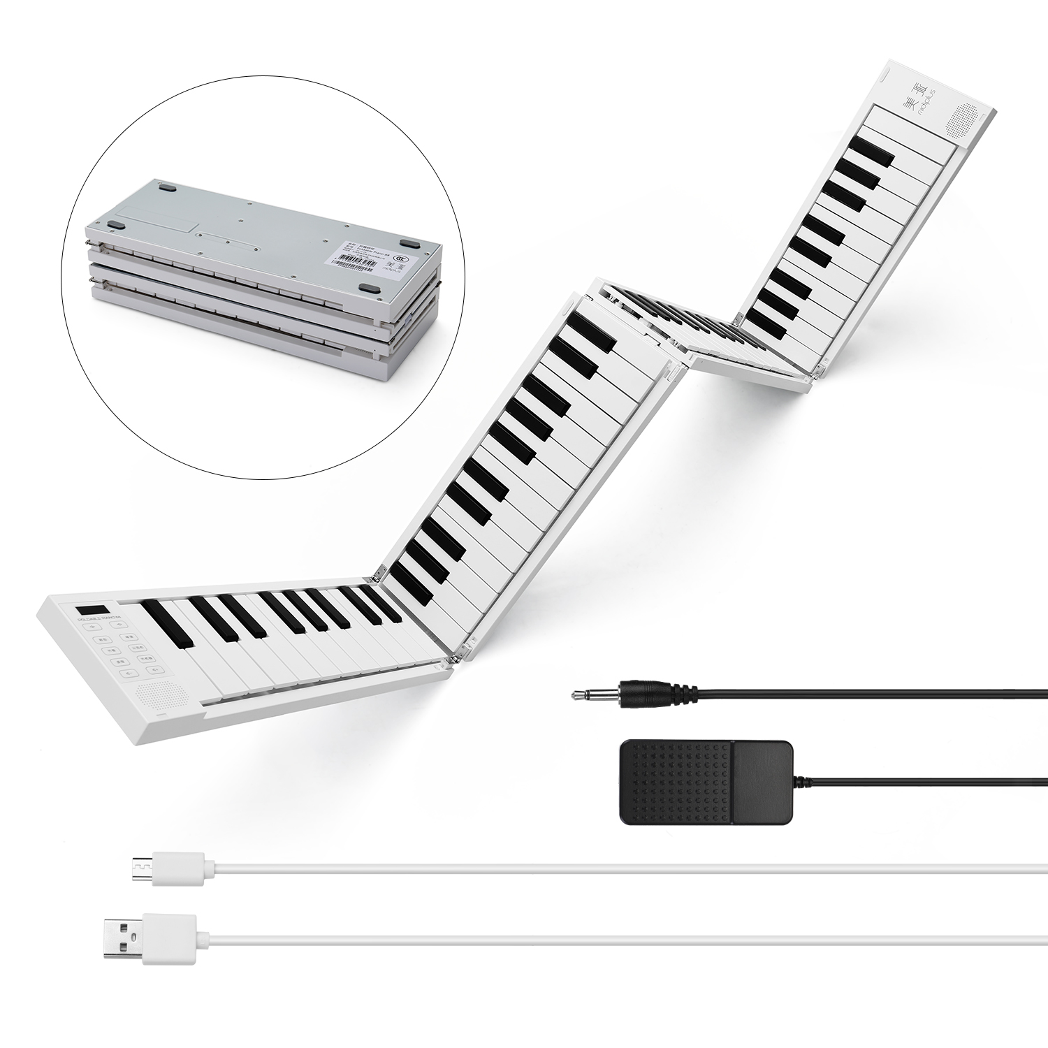 【Premium Quality】88-key พับเปียโนเปียโนดิจิตอลแบบพกพาอิเล็กทรอนิกส์คีย์บอร์ดเปียโนสำหรับเปียโนนักเรียนเครื่องดนตรี
