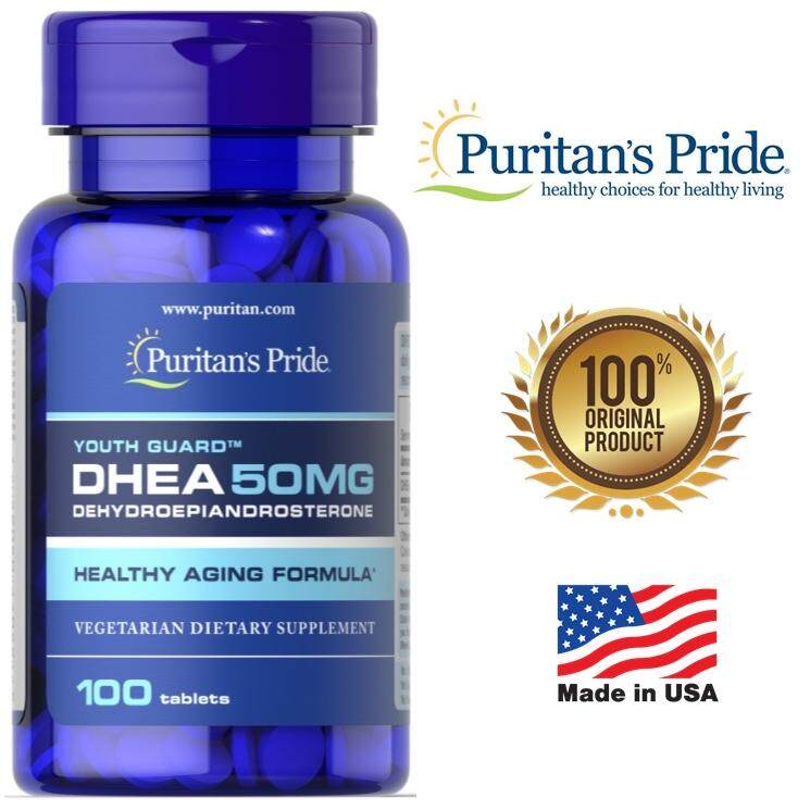 [100 tablets] Puritan's Pride DHEA 50 mg วิตามินลดอาการวัยทอง ชะลอความชรา