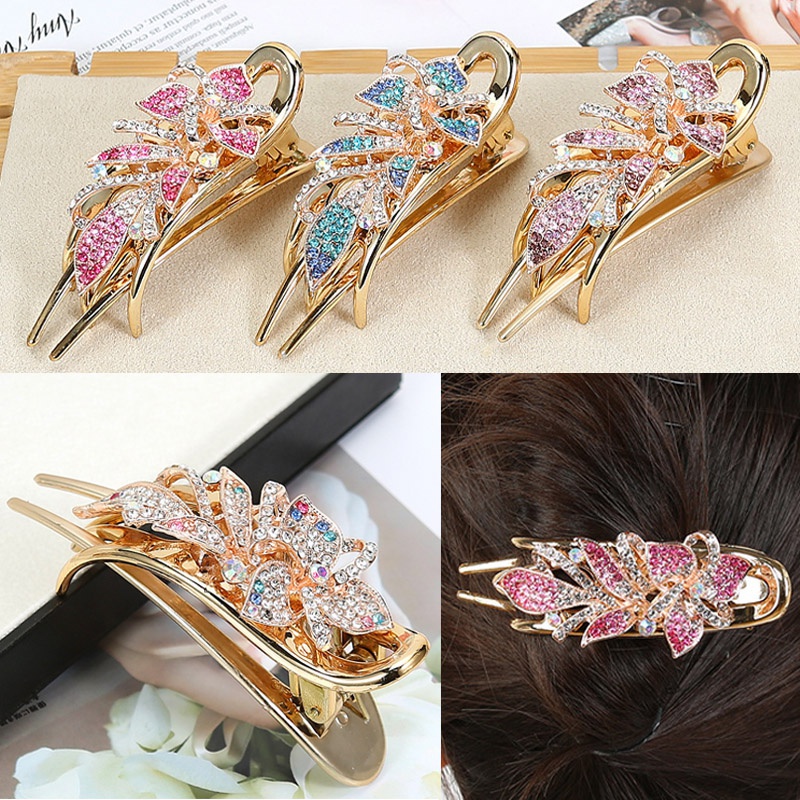 Korea's new colorful rhinestone flower hairpin exquisite butterfly hair accessories