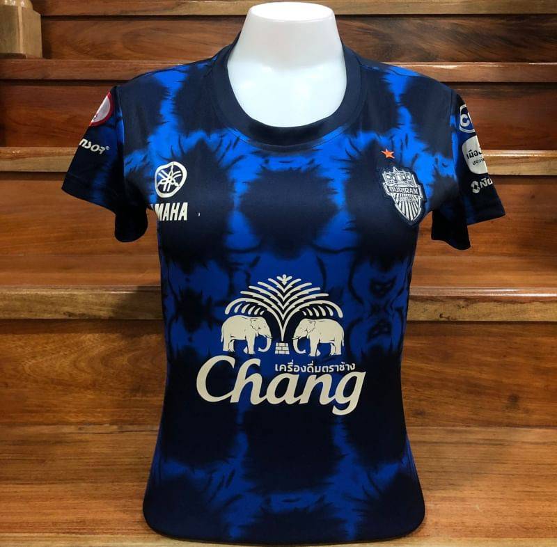 เสื้อฟุตบอลหญิงบุรีรัมย์2021-22 (ไม่มีกางเกง) ฟรีไซด์รอบอก 32-36 นิ้ว รูปถ่ายจากสินค้าจริง