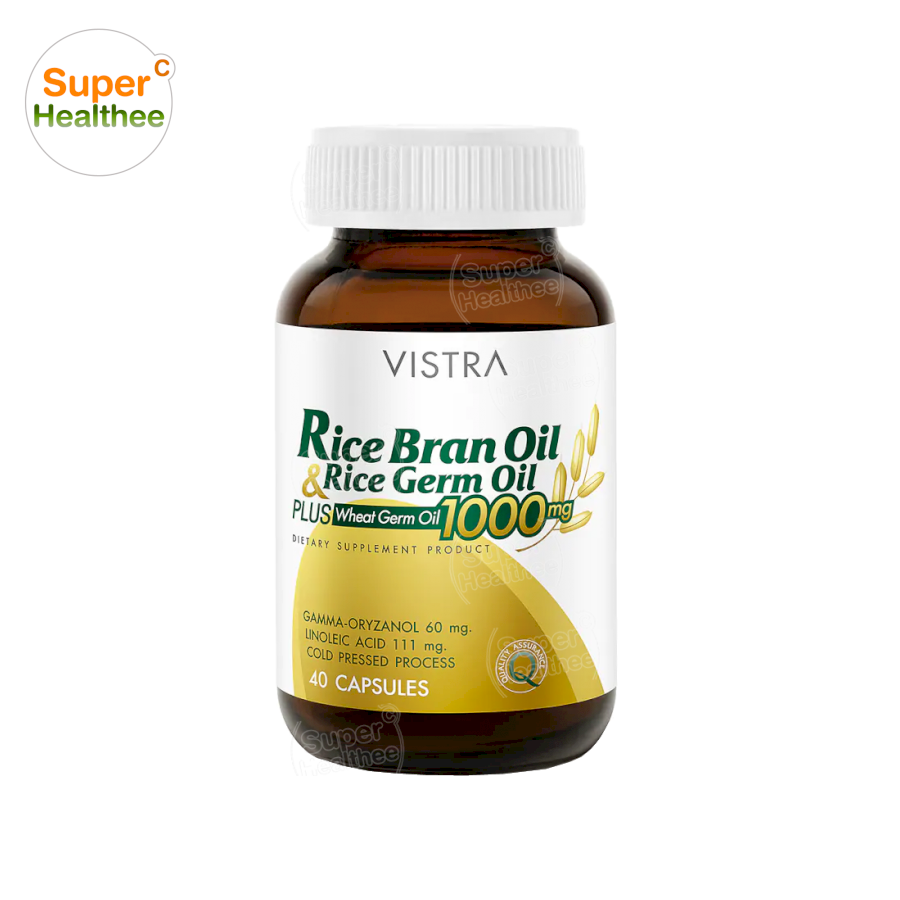 Vistra Rice Bran Oil 1000mg Plus Wheat Germ 40เม็ด