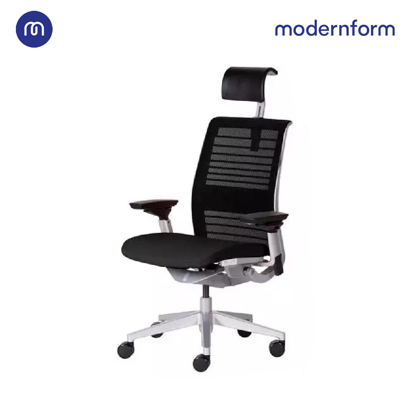 Modernform เก้าอี้ Steelcase ergonomic รุ่น Think v2 Platinum พนักพิงสูง สีดำ เก้าอี้เพื่อสุขภาพ เก้าอี้ผู้บริหาร เก้าอี้สำนักงาน เก้าอี้ทำงาน เก้าอี้ออฟฟิศ เก้าอี้แก้ปวดหลัง ปรันเอนได้  4 ระดับ ปรับน้ำหนักตามผู้นั่งอัตโนมัติ พร้อมปรับความสูงได้