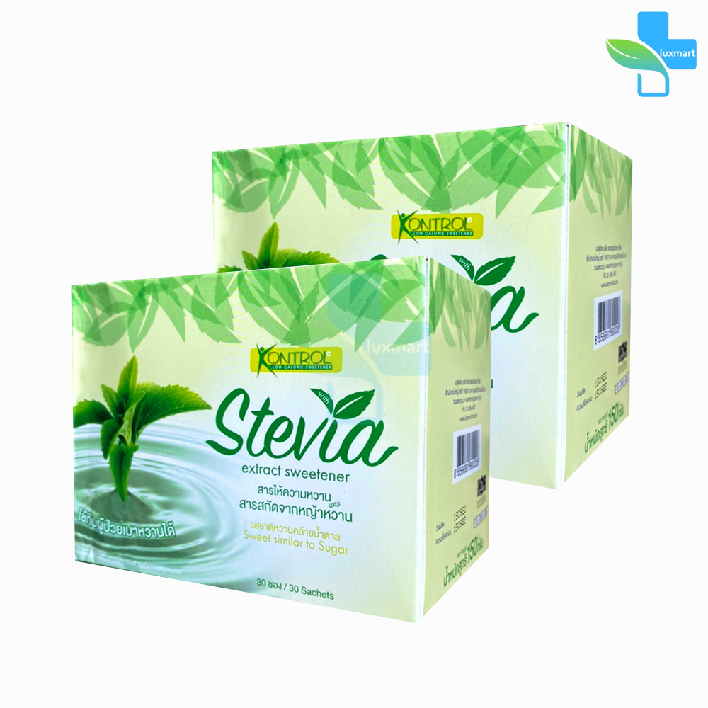Kontrol stevia Extract Sweetener สารให้ความหวานผสมสารสกัดจากหญ้าหวาน ( 30 ซอง ) [ 2 กล่อง ]