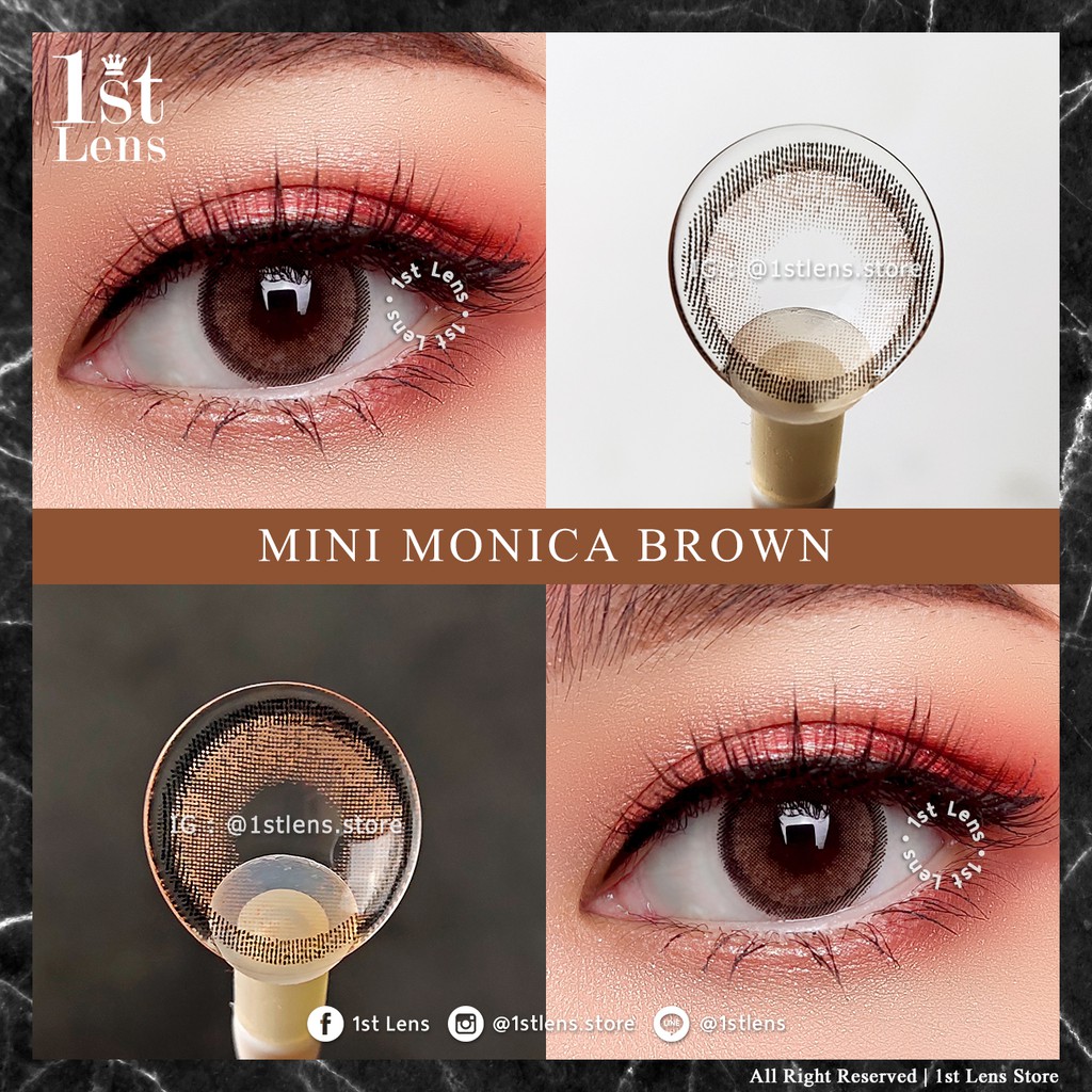 รุ่น ★ Mini Monica Brown ★ (สายตา 0.00 ถึง -5.00) Dreamcolor1 Contact Lens | คอนแทคเลนส์รายเดือน | สายตาสั้น สีน้ำตาล