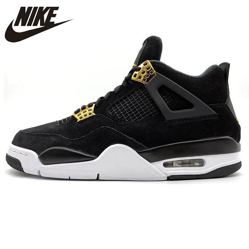 4 th generation Luxury Black Gold Suede Men and Women Basketball Shoes