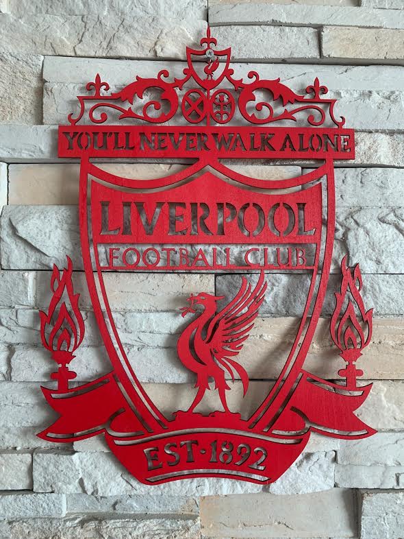 Liverpool logo - 40x30 cm - ลิเวอร์พูล โลโก้ - หนา 5 มิล - ไม้อัด Plywood logo - LFC