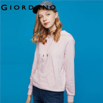 Giordano Women เสื้อกันหนาวฮู้ดดี้ มีหมวกคลุม ปรับความรัดแน่นได้ด้วยเชือก และมีกระเป๋าสำหรับสอดมือ Free Shipping 05329779