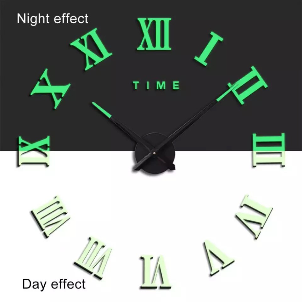 สินค้ารุ่นใหม่ล่าสุด💥 แบบเรืองแสง นาฬิกา นาฬิกาติดผนัง DIY 3D ไม่ต้องรอของ ส่งด่วนได้รับสินค้า 1-3 ว้น (R-แบบเรืองแสง)