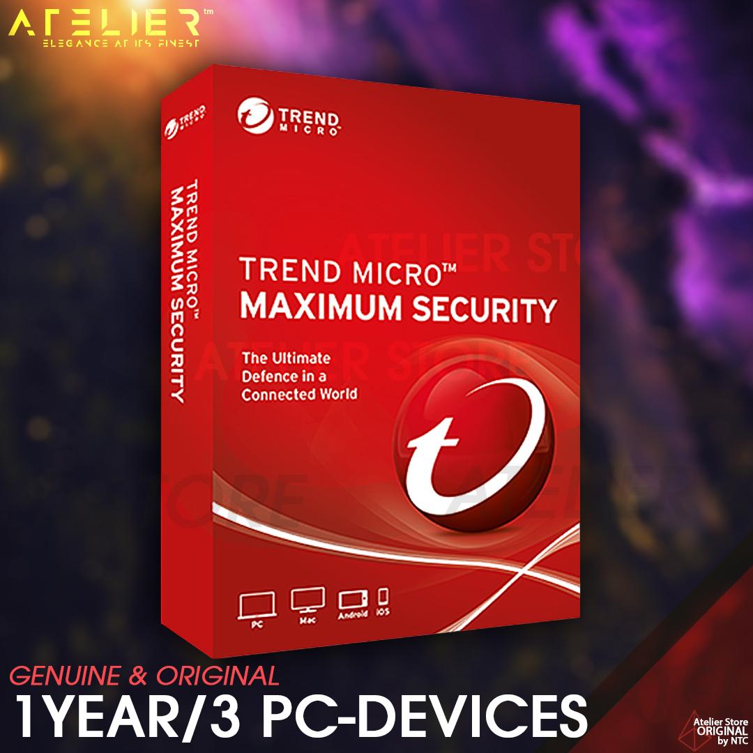 Trend Micro Maximum Security 1 ปี/ 3 เครื่อง (Windows, Mac, iOS, Android) - ของแท้