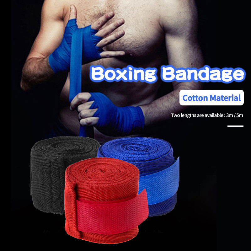 ผ้าพันมือชกมวย Boxing Hand Wraps （1คู่）ผ้าพันมือ ผ้าซ้อมชกมวย ยาว 3M / 5M มี3สีให้เลือก SP38