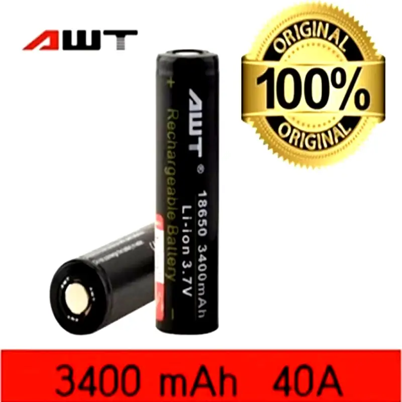 ภาพหน้าปกสินค้าถ่านชาร์จ AWT 3400mAh 40A : 18650 Rechargeable Battery**ราคาต่อก้อน** จากร้าน Siam Solar บน Lazada