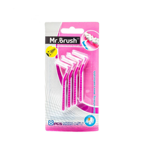แปรงทำความสะอาดซอกฟัน แปรงขัดฟัน Mr Brush Interdental Brush (8pcs). 