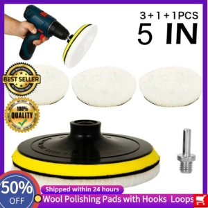ภาพหน้าปกสินค้า5Pcs 5 Inch Bg Polishing Pads Wool Wheel Mop Kit For Car Polisher Drill for polishing cars glass fure ceramic Wool ซึ่งคุณอาจชอบราคาและรีวิวของสินค้านี้