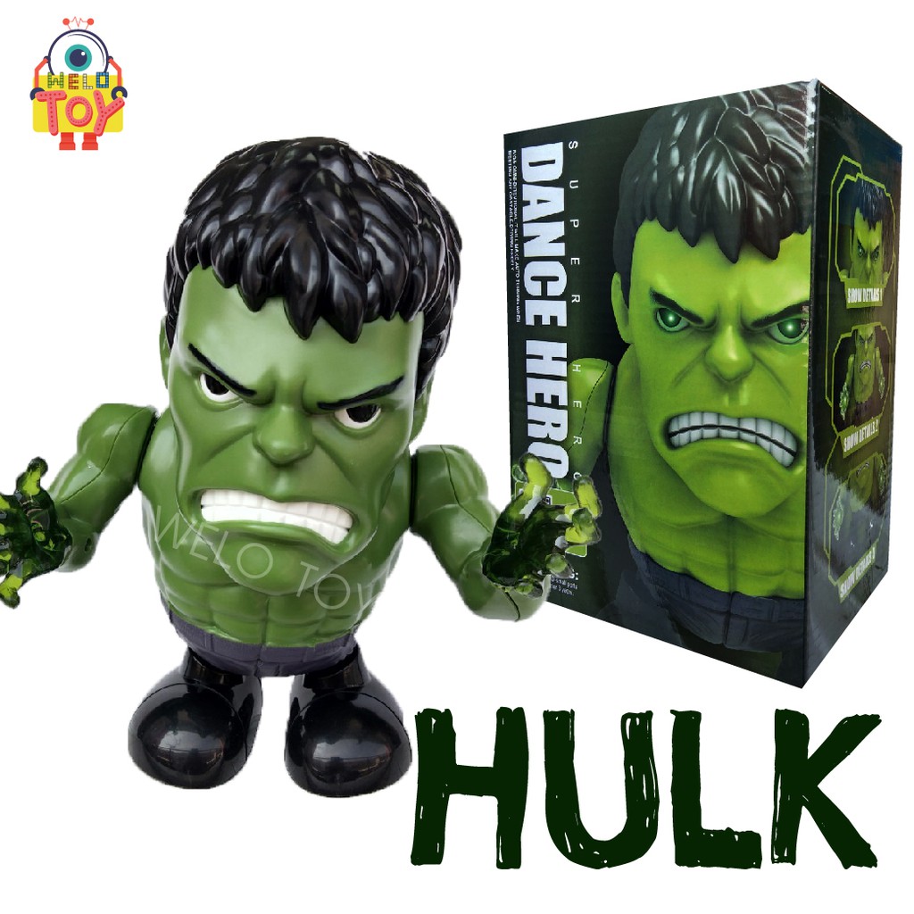 ส่งฟรี…!!ตุ๊กตาหุ่นยนต์เต้นได้ใสถ่านหุ่นฮีโร่เต้น DANCE HERO HULK มี