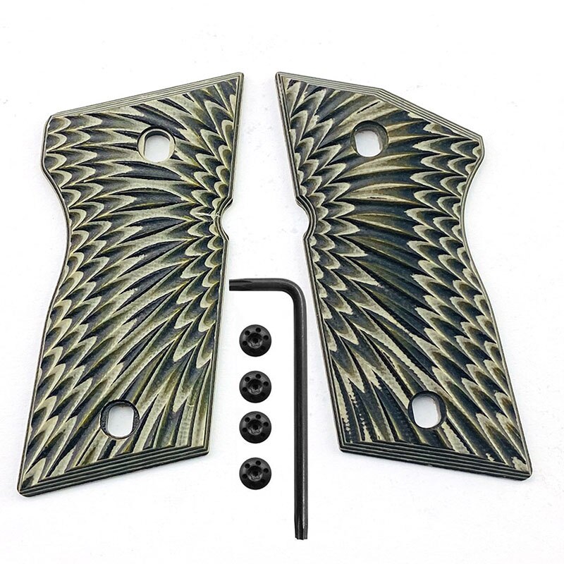 1pair G10 Grips for CZ 2075 RAMI, Screws Included, Sunburst Texture