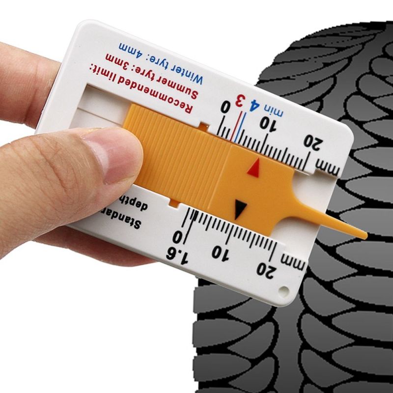 PHLENO Cầm tay Chất lượng cao Công cụ đánh dấu Công cụ đo bánh xe Nhựa Phụ kiện xe hơi Thước đo độ sâu mẫu lốp Đo độsâu Độ sâu lốp xe ô tô Chỉ báo độ sâu