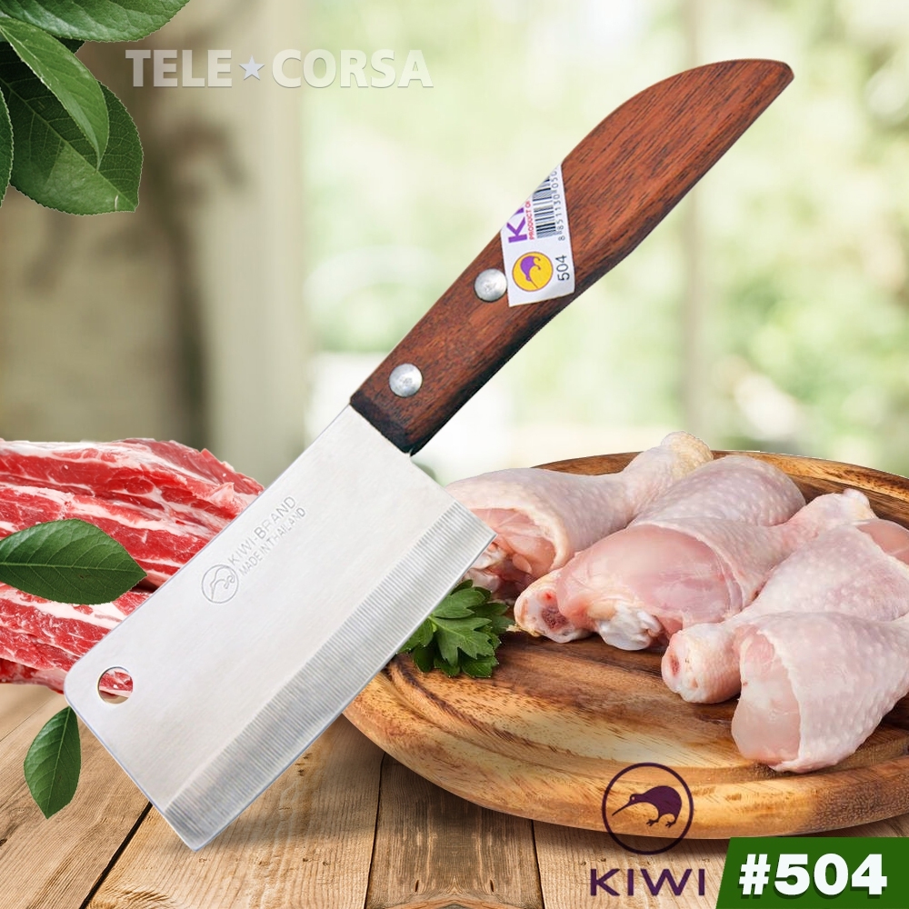 Telecorsa มีดทำอาหาร มีดทำครัวด้ามไม้ ขนาด3 นิ้ว (KIWI 504) รุ่น  Kitchen-knife-kiwi-504-04b-Boss