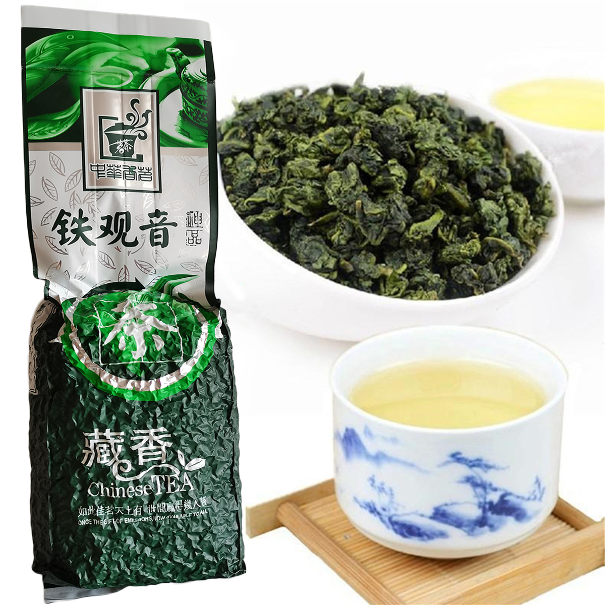 C-WL038 Tieguanyin ชาอูหลง250G จีน Tikuanyin ชาเขียว Anxi Tie Guan Yin ธรรมชาติสุขภาพอินทรีย์แท้สัมผัสรสชาเขียว