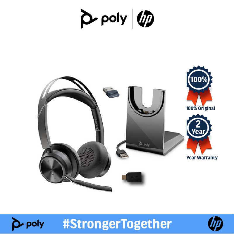 Poly Plantronics Voyager Focus 2 Uc With Charge Stand หูฟังแบบไร้สาย หูฟังบลูทูธ Stereo 4180