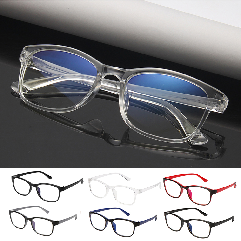 YINSH แว่นตาเลนส์ใสทรงสี่เหลี่ยมแฟชั่นปี UV400,แว่นอ่านหนังสือกันแสงสีฟ้ากรอบคอมพิวเตอร์กระจกเรียบ