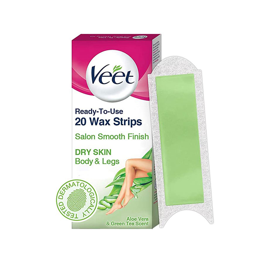 แผ่นแว็กซ์ขจัดขน Veet Waxstrips แว็กซ์สตริปส์ 1 กล่อง (20 แผ่น