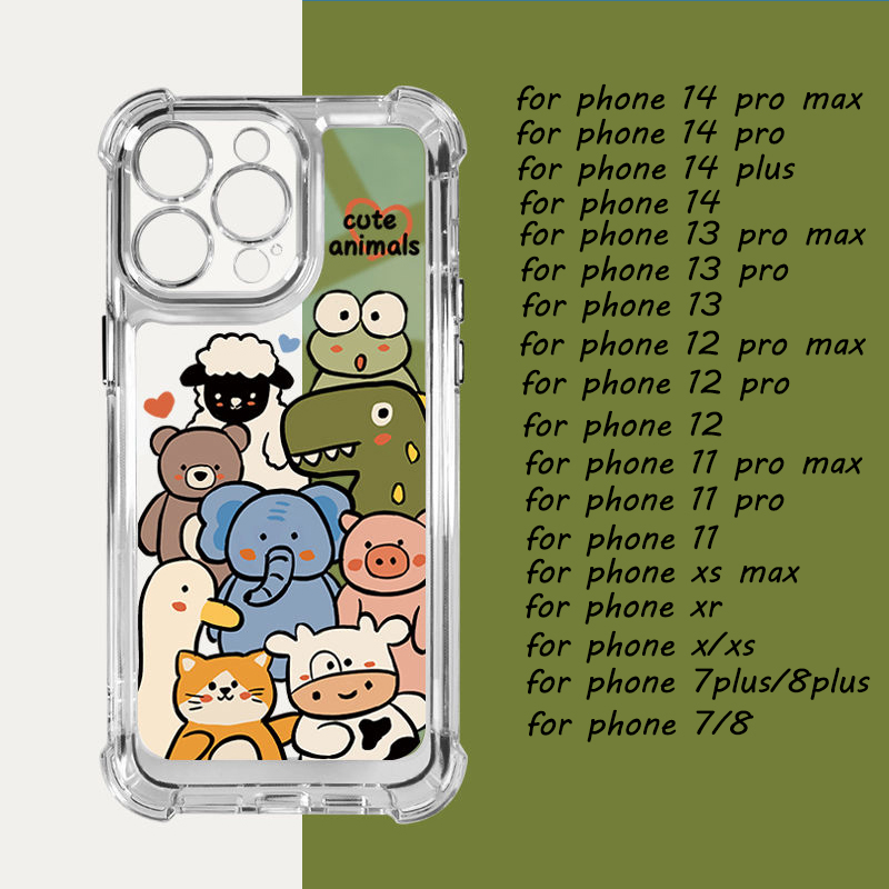 Ốp Điện Thoại Silicon TPU Mềm Trong Suốt Chống Sốc Chống Vỡ In Họa Tiết Dễ Thương Cho IPhone 14 12 13 11 Pro XS Max XR X 8 7 Plus