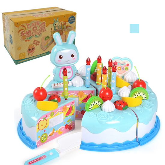 yiqifa ของเล่นชุดแต่งหน้าเค้ก ของเล่นจำลองบทบาทวันเกิด เค้กปาร์ตี้วันเกิดเทียนสำหรับเด็ก ชุดหั่นขนมเค้กและตกแต่งเค้ก cake toy ของเล่นเด็ก