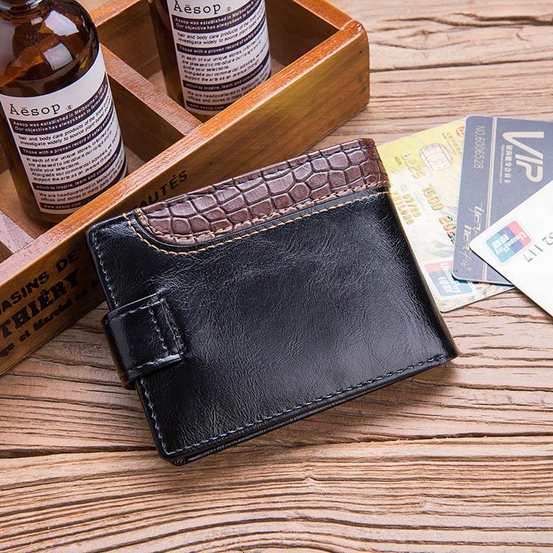 Baellerry Leather Vintage Men Wallets Coin Pocket Hasp Small Wallet Men