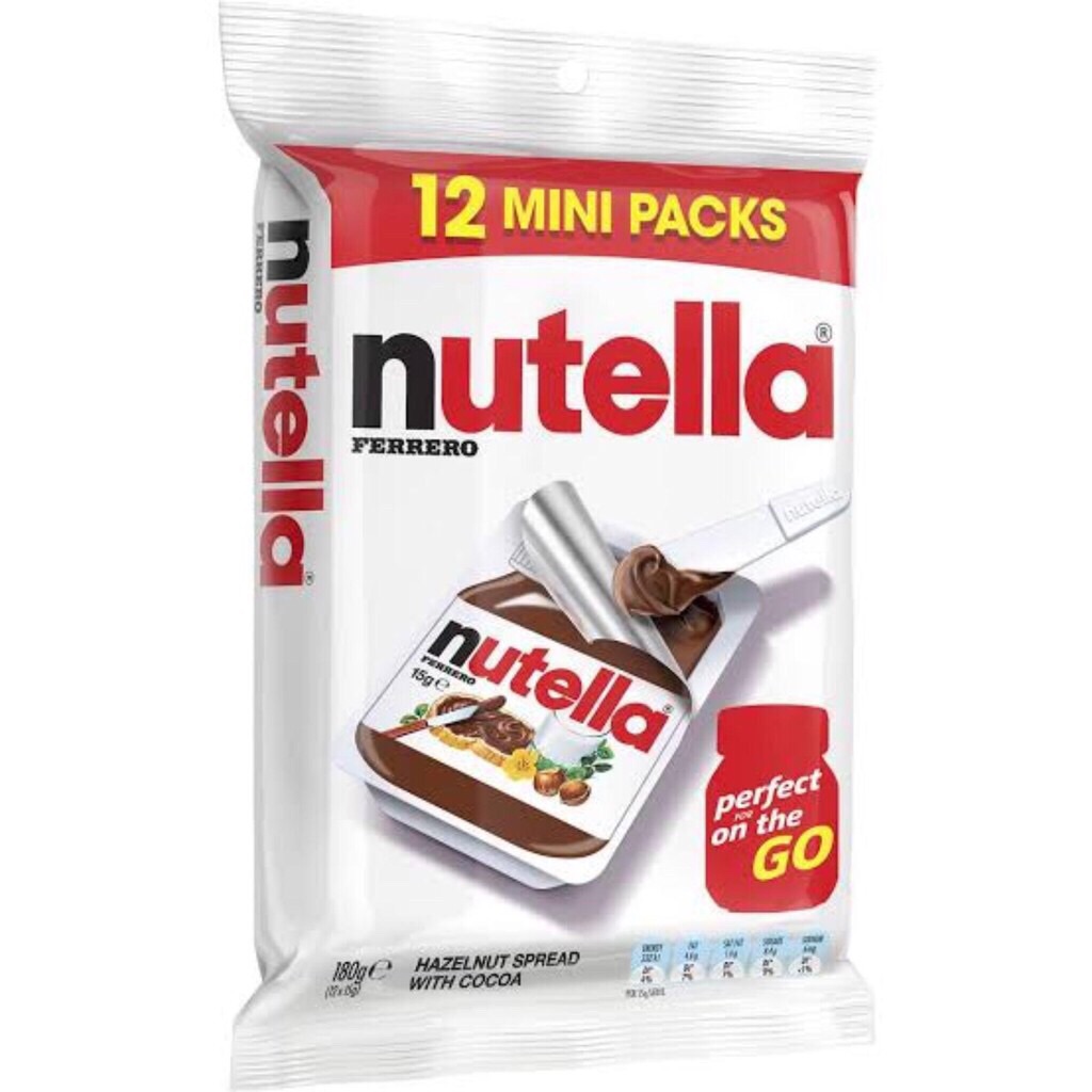 Nutella นูเทลล่า เฮเซลนัทบดผสมโกโก้ ขนาด 200 กรัม (1 แพ็คมี 12 ชิ้น)
