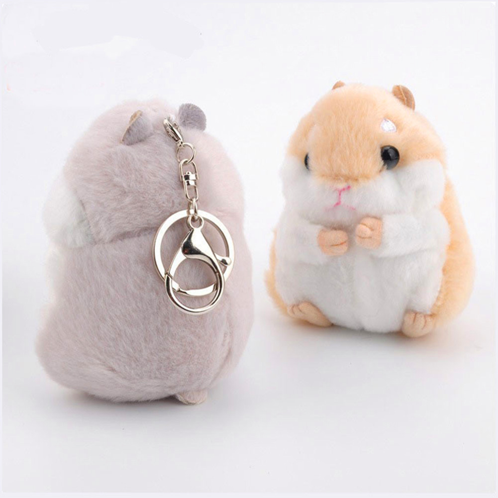 Cute Plush Hamster Pendant Key Chain Clasp Key Ring Keyring Handbag Car Decor