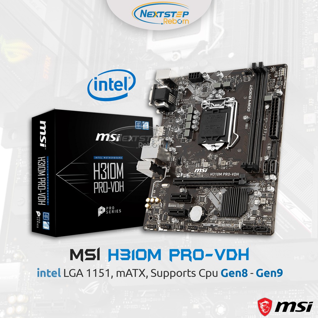 MSI H310M PRO VDH เมนบอร์ด LGA1151 Supports intel Gen8 Gen9 Mainboard ...