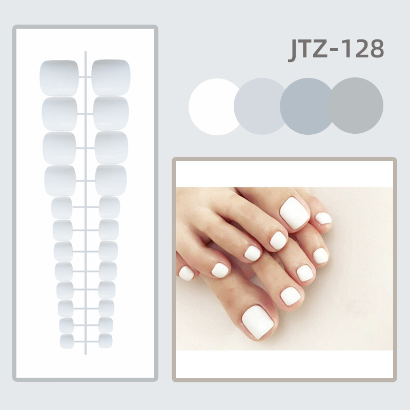 24 mỗi gói móng giả Thiết kế chống thấm nước móng chân giả có thể tái sử dụng nail giả MÓNG TAY GIẢ CÓ KEO SẴN