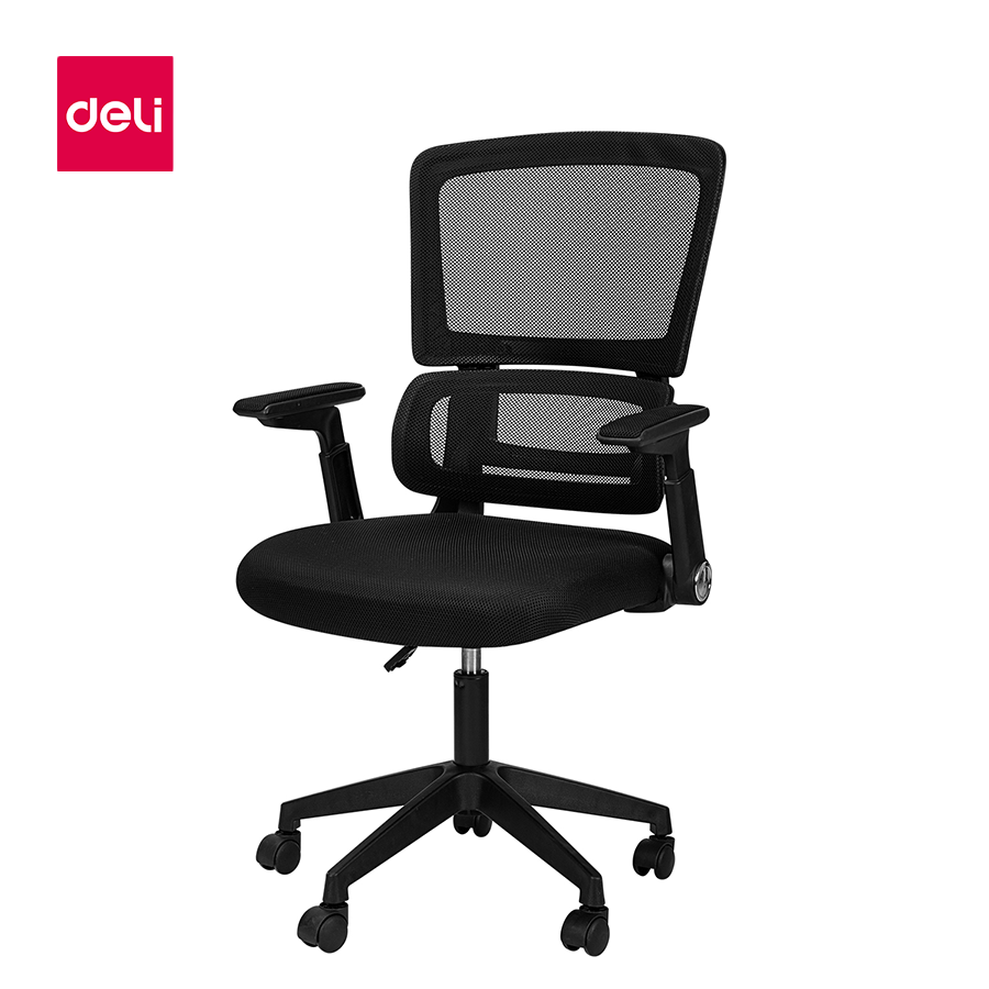 Deli เก้าอี้ทำงาน เก้าอี้สำนักงาน เก้าอี้ผู้บริหาร เก้าอี้ออฟฟิศ เก้าอี้นั่งทำงาน ปรับความสูงได้ 10 ซม. ที่วางแขนพับได้ 90 องศา Office Chair ราคา 2,590 บาท*ส่งฟรี