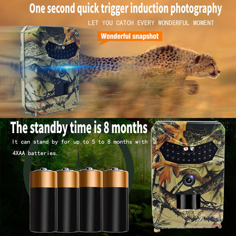 PR100 PRO Hunting Camera IP54 Waterproof Trail Camera 1080P 16MP Video