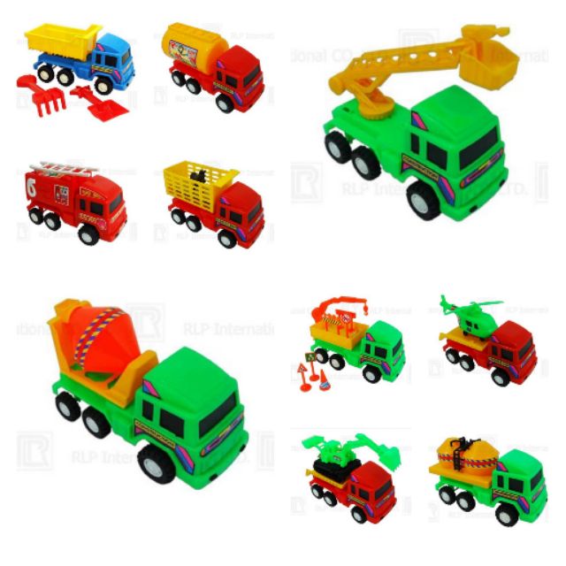 ของเด็กเล่น รถพลาสติก รถก่อสร้าง รถบรรทุก รถตักดิน รถดับเพลิง รถไฟ  รถปูน รถเกรดดิน รถแมคโคร คละแบบ