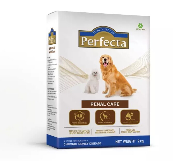 Perfecta Renal Care Dog Food  อาหารสุนัขโรคไต  อาหารหมาโรคไต แบบเม็ด เพอเฟคต้า รีนอล แคร์ ขนาด 10 กก.  ( 2kg x5 ) จำนวน 1 ลัง