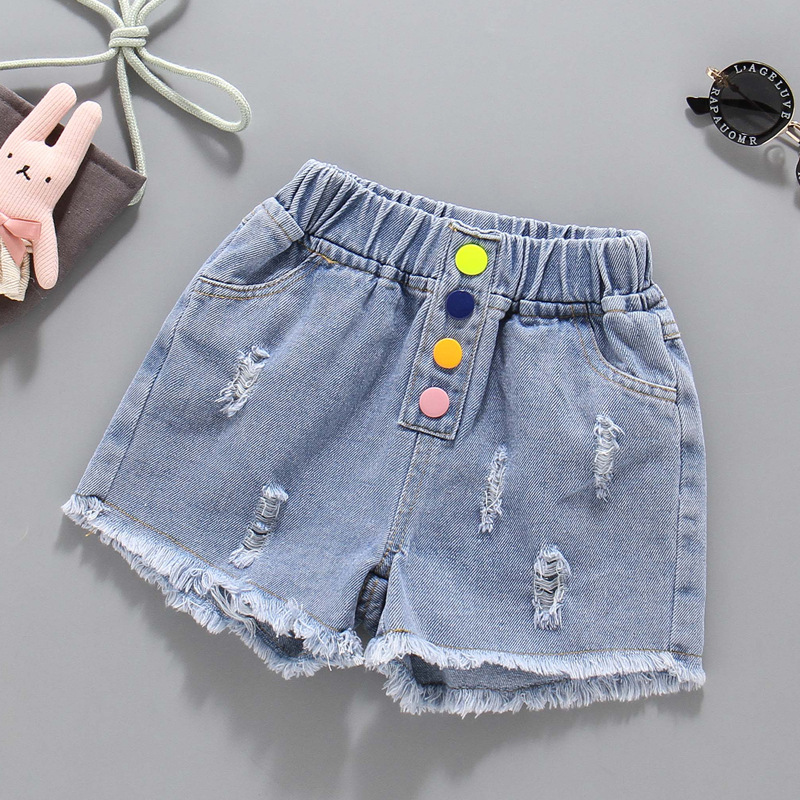 Kids Short Pants Girl Fashion Thin Denim Solid Children's Casual