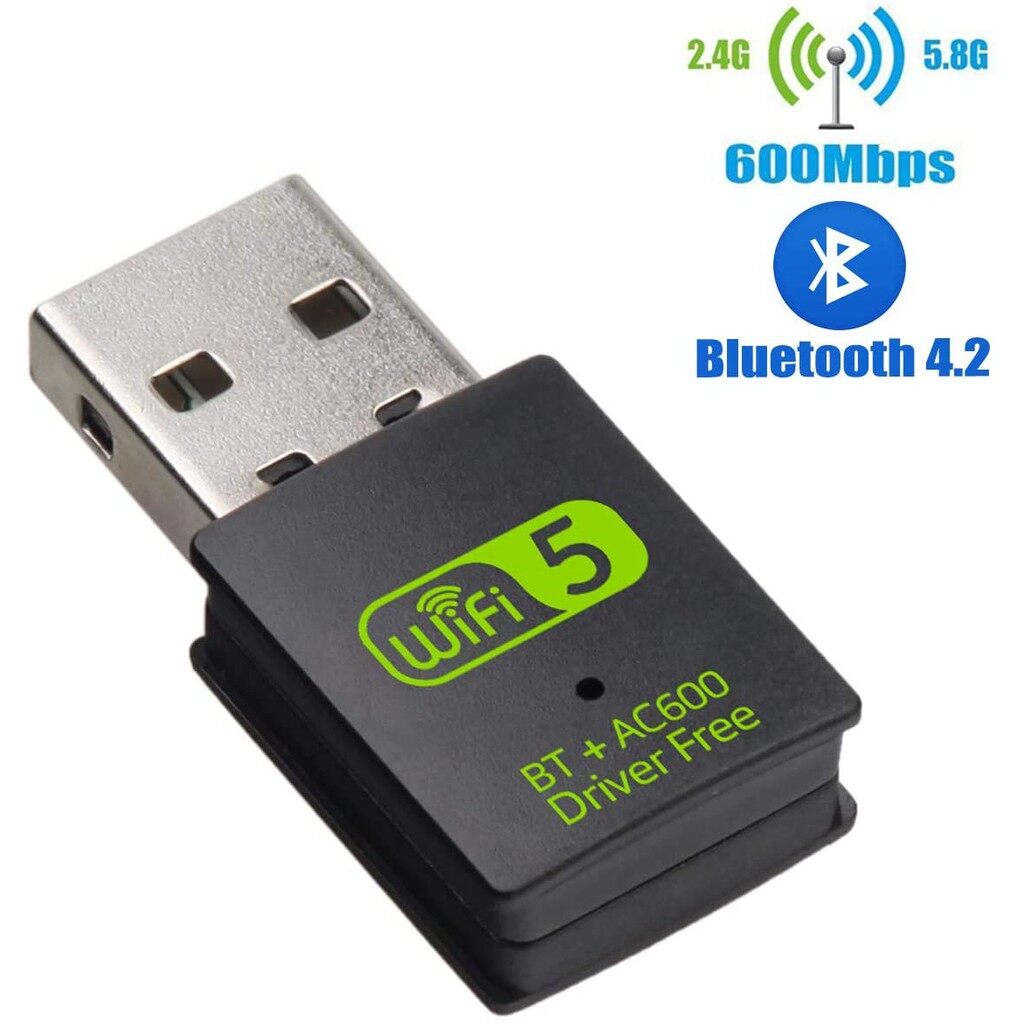 Usb Wifi Bluetooth Adapter 600 Mbps 2.4ghz+5ghz สินค้าใหม่ (มีไดรเวอร์ในตัวไม่ต้องหาโหลด). 