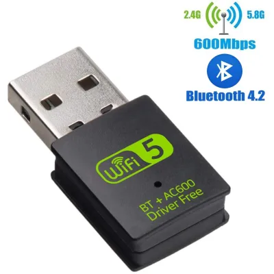 USB WiFi Bluetooth Adapter 600 Mbps 2.4GHz+5GHz สินค้าใหม่ (มีไดรเวอร์ในตัวไม่ต้องหาโหลด)